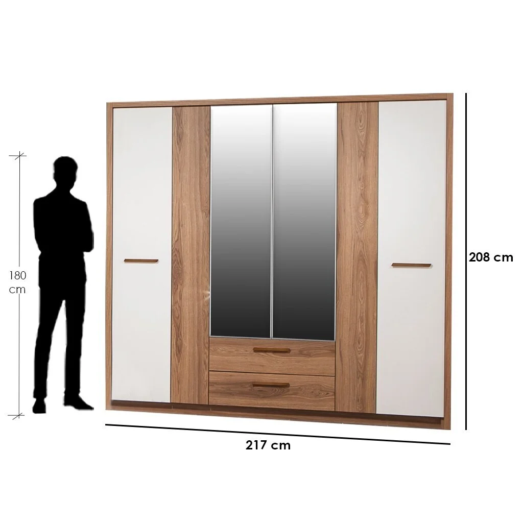 Wardrobe 4 doors with drawers