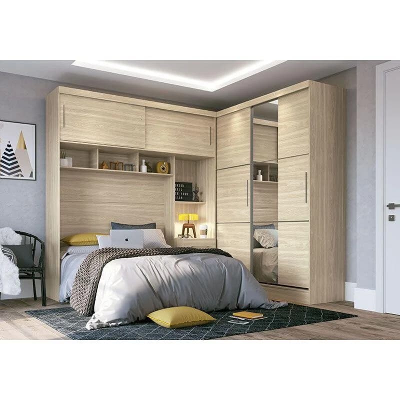 Compact wardrobe 4 Doors 3 Drawers