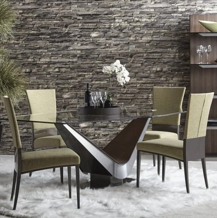 Solid Wood 6 Seater Dining Table With Set Of Chairs