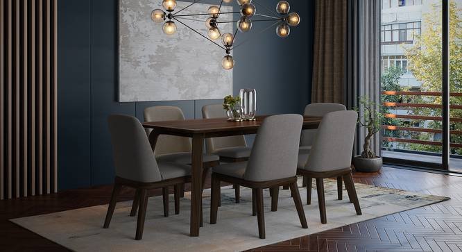 Solid Wood 6 Seater Dining Table With Set Of Chairs