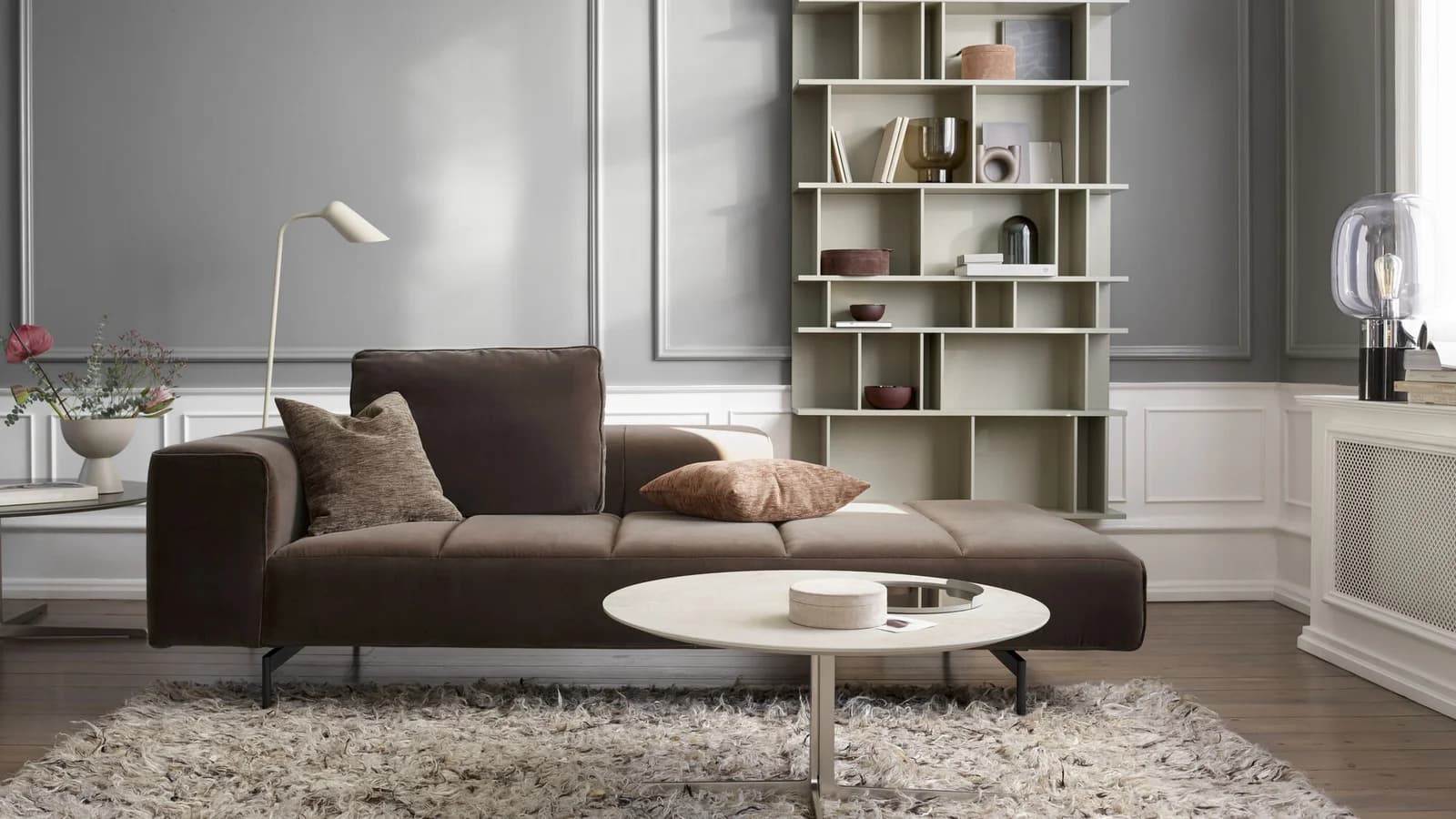 grey fabric sectional