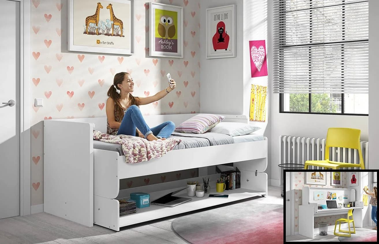 WHITE BED