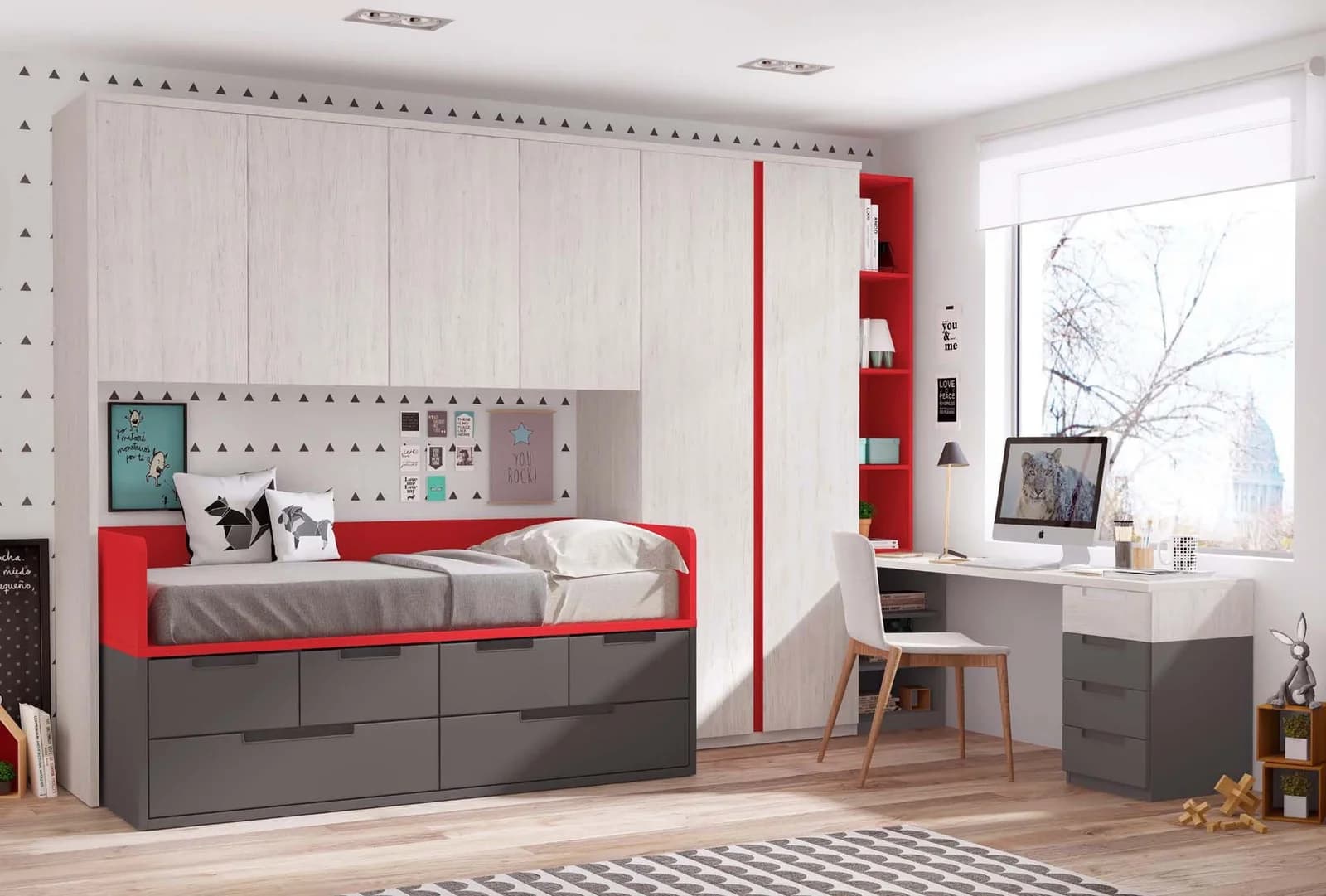 Single bed with storage