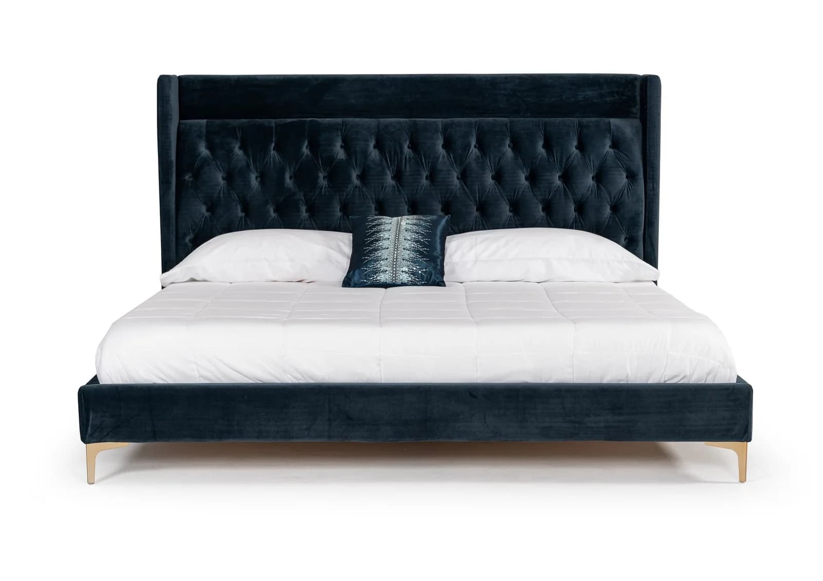 Modern Blue Fabric Bed
