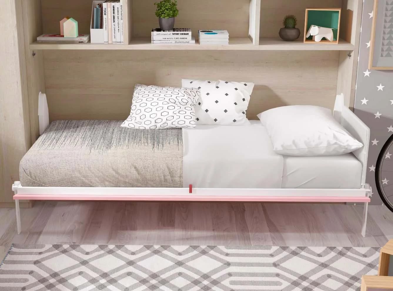 bed with bookcase