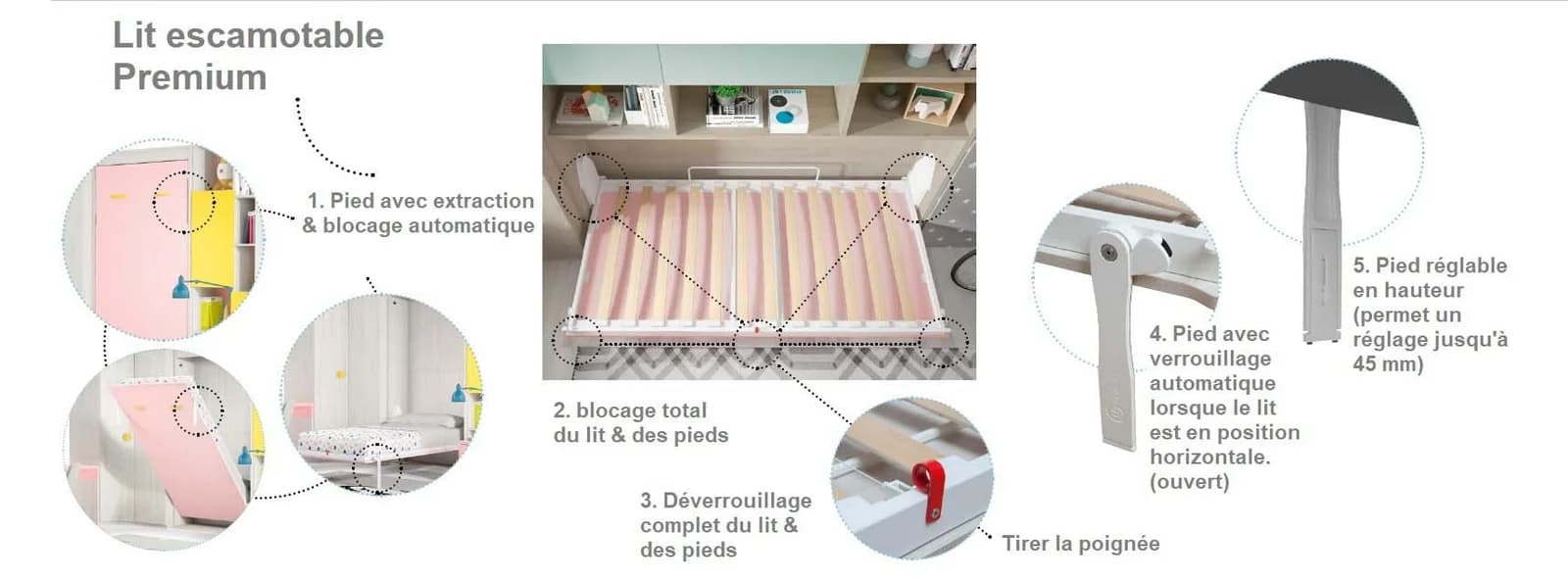 bed with bookcase