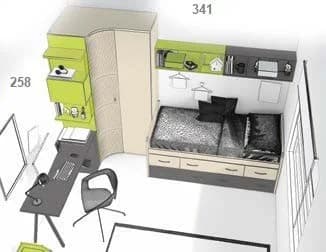 Complete bedroom with bed