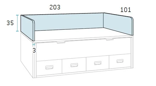 Single bed with storage