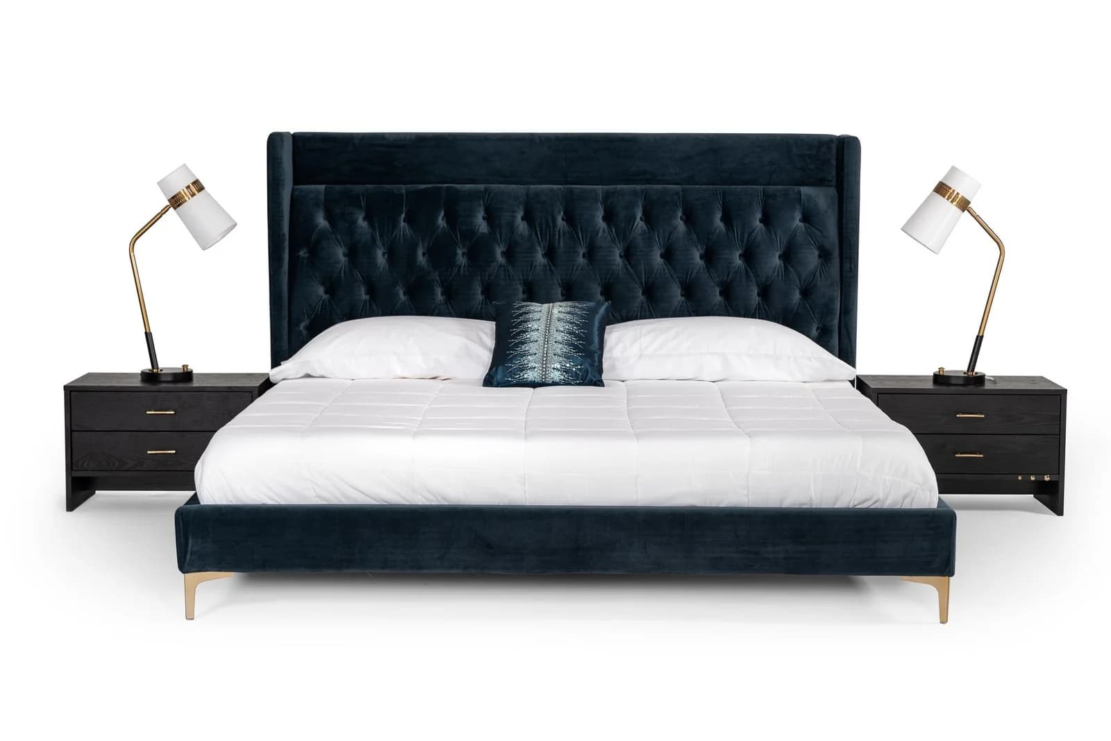 Modern Blue Fabric Bed