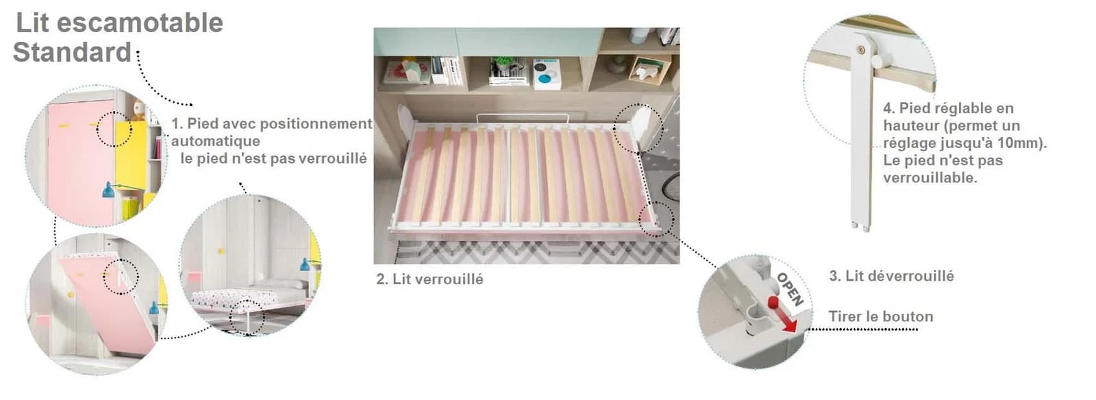 bed with bookcase