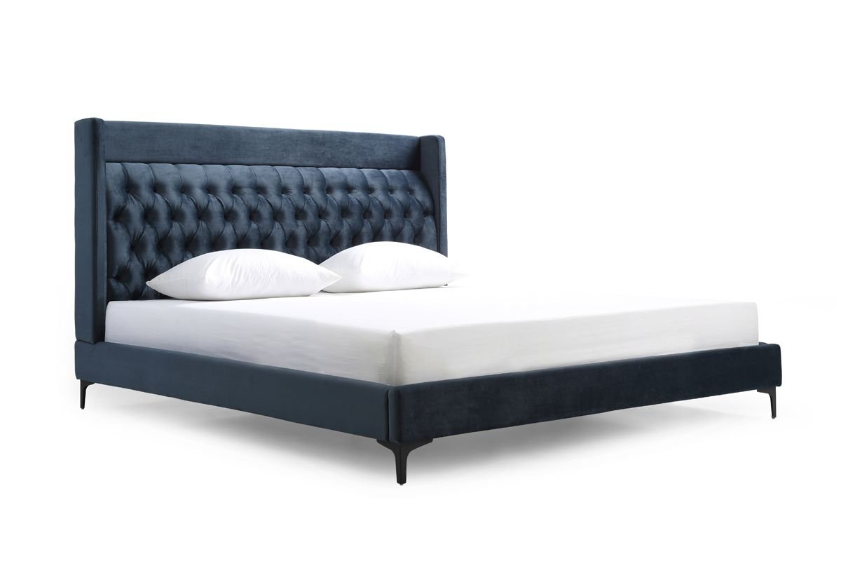 Modern Blue Fabric Bed