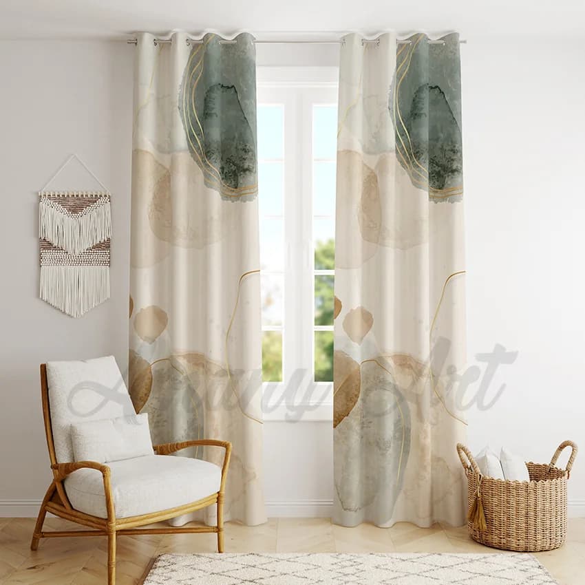 Curtain With Lime Colour
