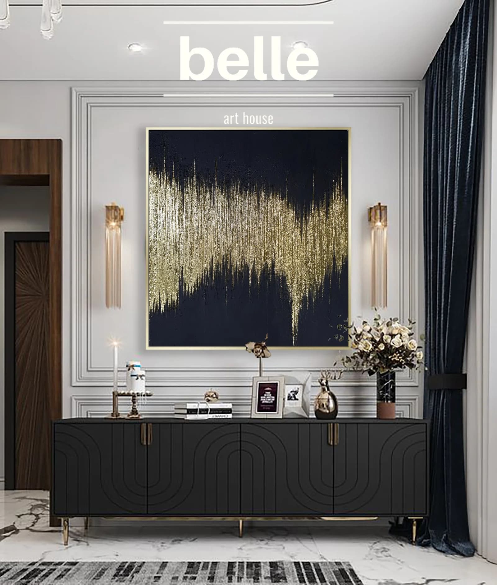 Golden And Black Painting