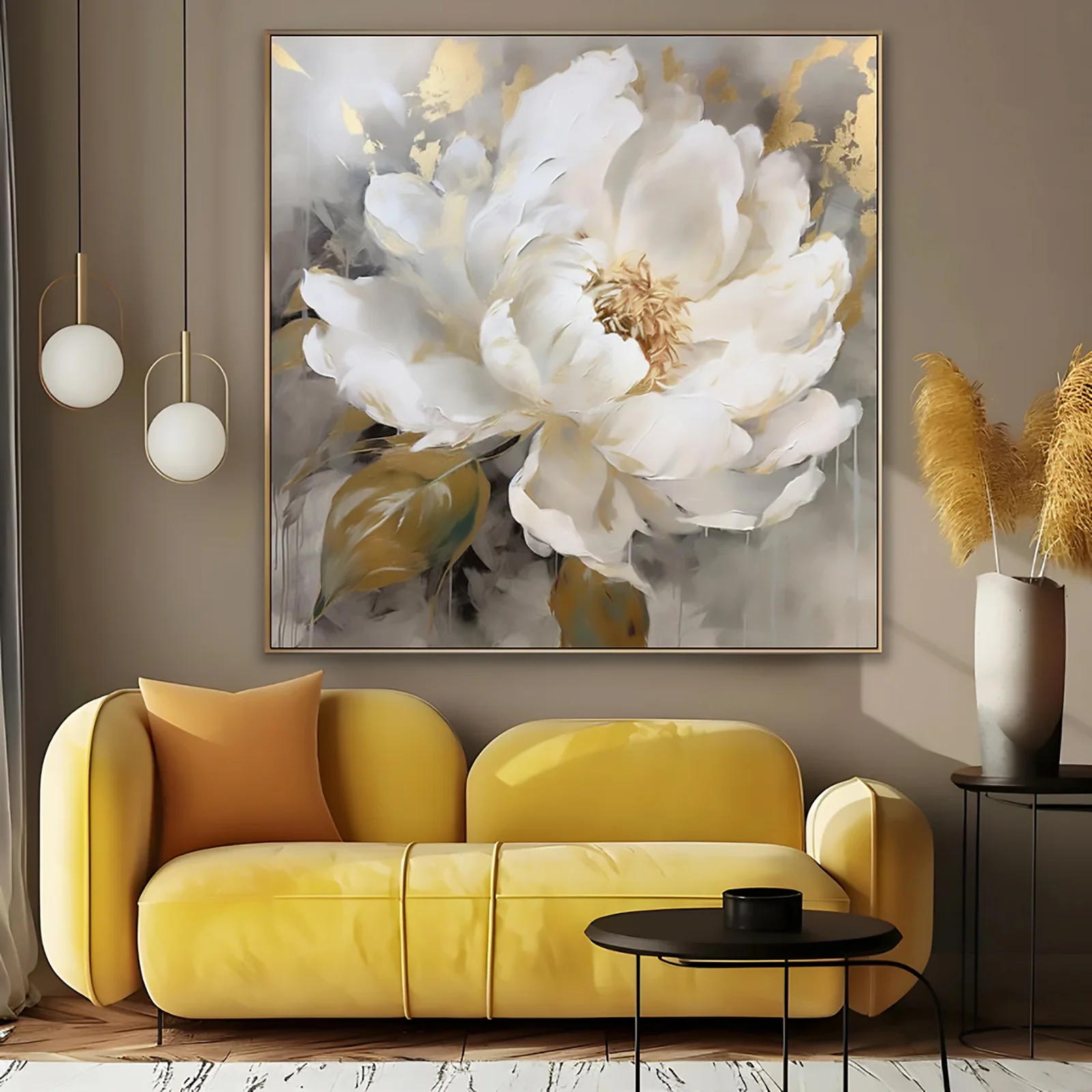 White Flower Decorative Painting