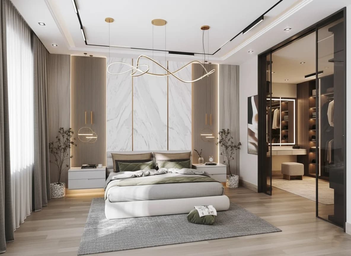 Master Bedroom Modern Marble Design