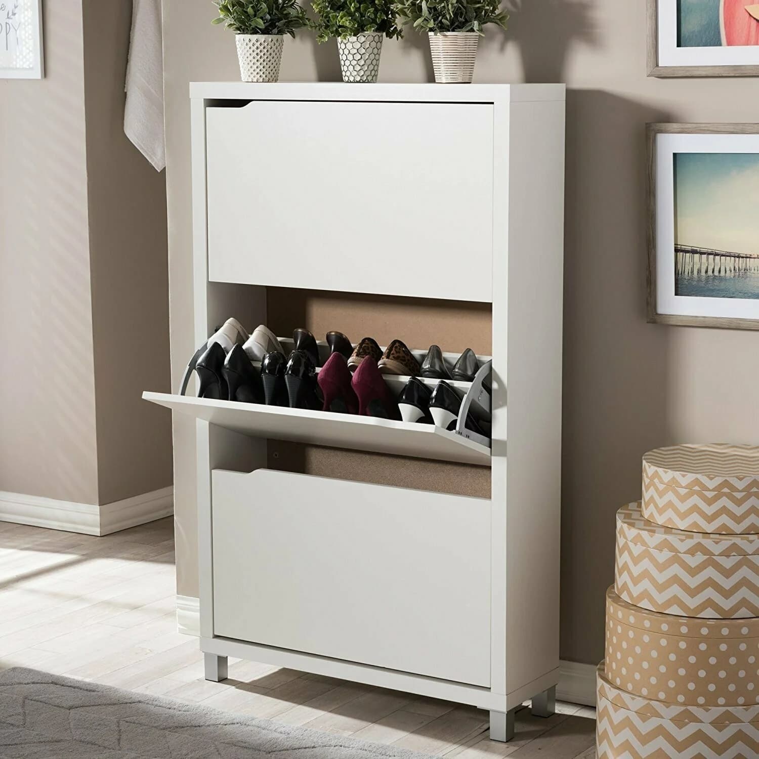 3 Tier Modern Shoe Cabinet