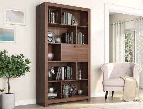 Open Display Cabinet Finish Rustic walnut 1