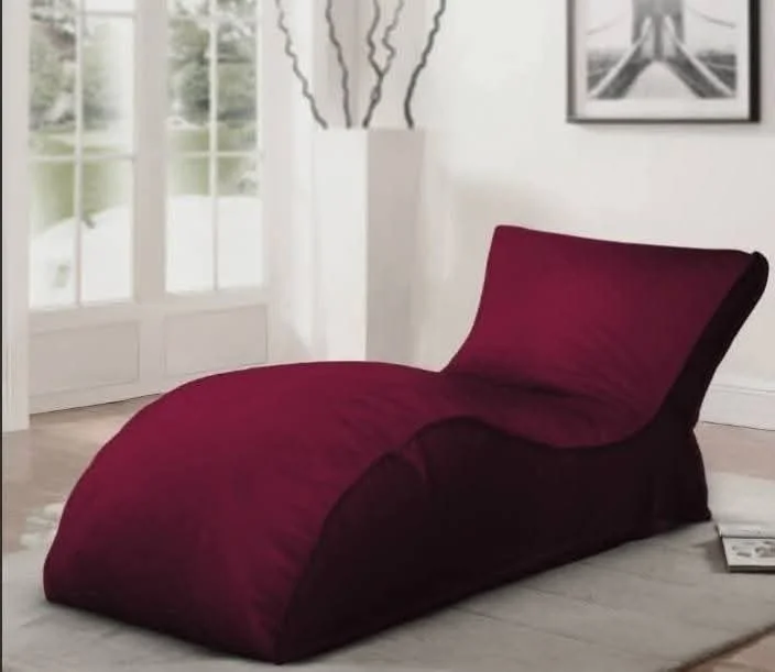 Burgundy Chaise Bean Bag Lounger