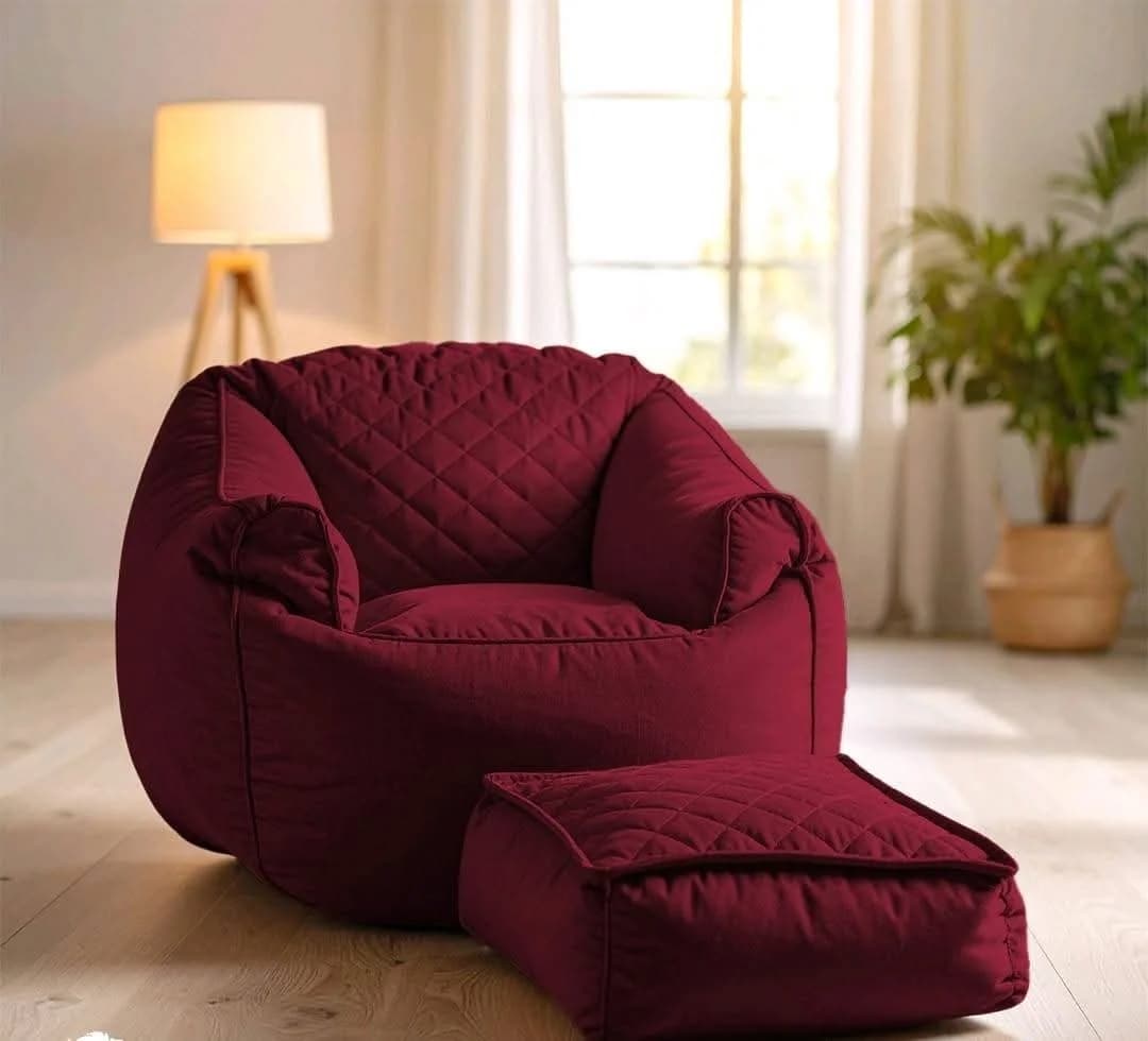 Modern Burgundy Quilted Lounge