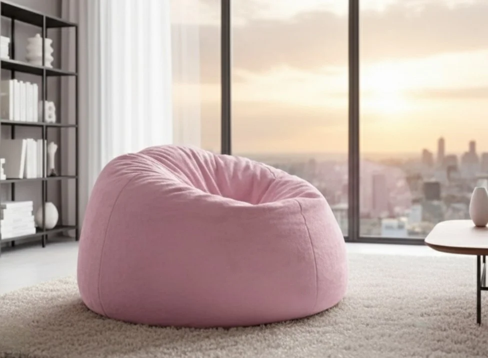 Soft Pink Bean Bag Lounge Chair