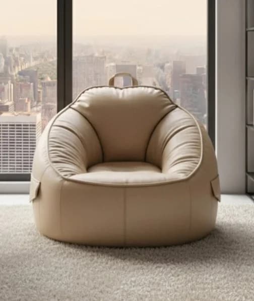 Leather Bean Bag Lounge Chair
