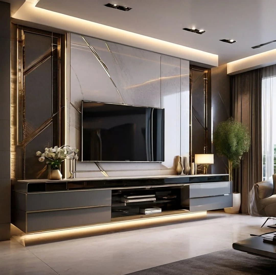 Glossy TV Wall Unit