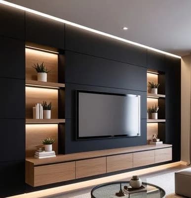 Wood Floating TV Wall Unit