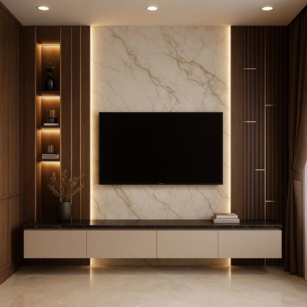 Luxury Marble TV Wall Panel